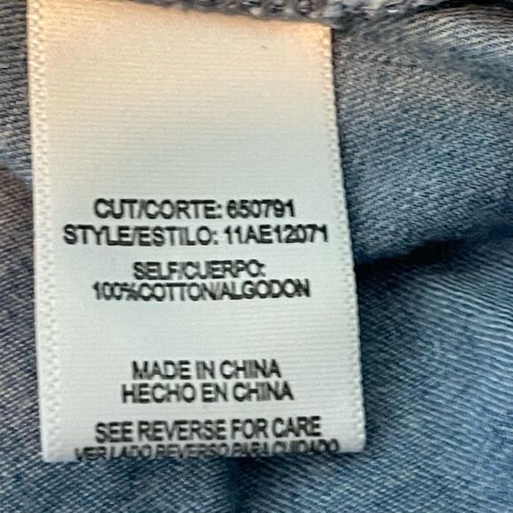 Wants and Needs Off The Shoulder Chambray Denim Mini Dress S - Picture 6 of 7